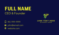 Lightning Bolt Letter T Business Card Design