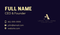 Premium Gold Letter A Business Card