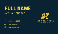 Yellow Shadow Letter H Business Card