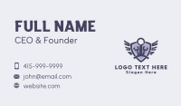 Wrench Repair Wing Shield Business Card Design