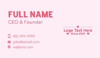 Red Lover Heart Wordmark Business Card Design