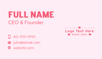 Red Lover Heart Wordmark Business Card