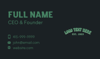 Green Vintage Wordmark Business Card Design