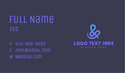 Gradient Knot Ampersand Business Card