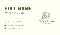 Minimalist Green Snail Business Card