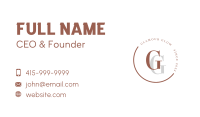 Round Fashion Business Lettermark Business Card
