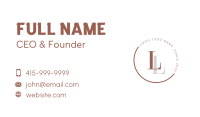 Round Fashion Business Lettermark Business Card Design