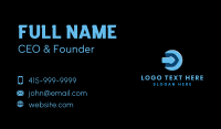 Blue Startup Letter D Business Card