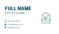 Beach Surfer Woman Business Card