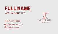 Industrial Factory Letter K Business Card