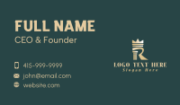 Letter R Pillar Crown Business Card Design