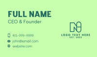 Green Pill Letter N Business Card Design