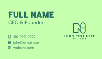 Green Pill Letter N Business Card