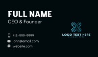 Futuristic Technology Letter X Business Card