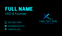 Gradient Blue Letter X Business Card