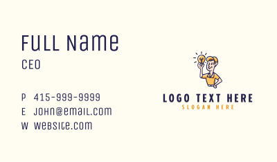 Electrician Light Bulb Business Card Image Preview