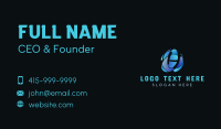 Aqua Splash Letter H Business Card