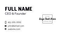 Minimalist Rectangle Wordmark Business Card