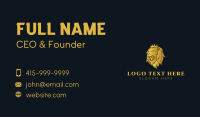 Gold Angry Lion Business Card