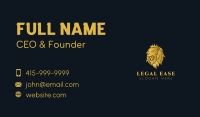Gold Angry Lion Business Card