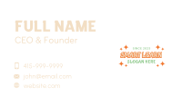 Quirky Sparkle Wordmark Business Card