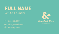 Yellow Cursive Ampersand Business Card