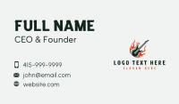 Flame Guitar Rockstar Business Card