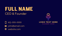 Gradient Mic Podcast Business Card