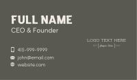 Elegant Clothing Brand Wordmark Business Card