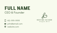 Organic Leaves Letter L Business Card