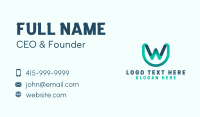 Generic Green Letter W Business Card