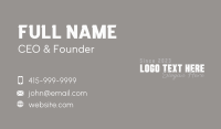 Generic Business Wordmark Business Card