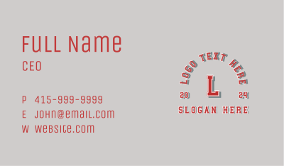 Bold Sporty Lettermark Business Card