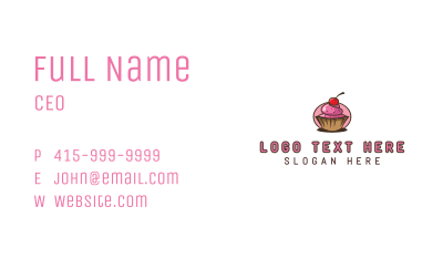 Cherry Cupcake Sweets Business Card