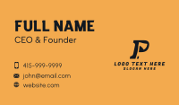 Lumberjack Axe Letter P Business Card Design