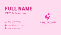 Pink Rose Letter C  Business Card Design