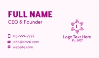 Linear Pink Star Decoration Business Card Design