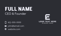 Construction Builder Letter E Business Card Design