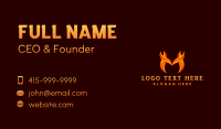 Flame Blaze Letter M Business Card