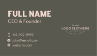Vintage Unique Wordmark Business Card Design