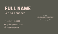 Vintage Unique Wordmark Business Card