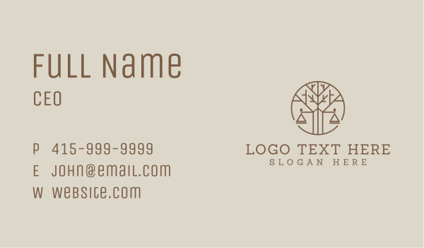 Tree Lawyer Scale Business Card Design