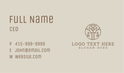 Tree Lawyer Scale Business Card Image Preview