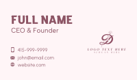 Elegant Floral Letter D Business Card