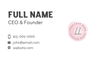 Watercolor Feminine Letter  Business Card