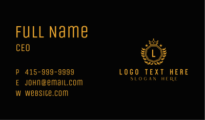Golden Luxury Crown Letter Business Card