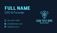 Blue Tech Shield Business Card