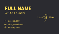 Thunder Bolt Wordmark  Business Card