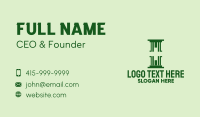 Green Medical Pillar  Business Card