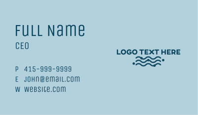 Ocean Waves Wordmark Business Card